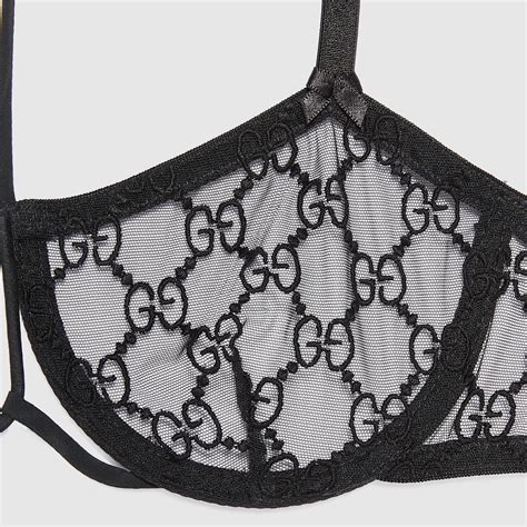 gucci lingirie|Black GG Tulle Lingerie Set .